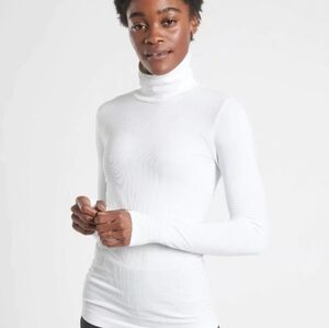 Athleta White Flurry Blizzard Rib Seamless Turtleneck Size 1X Outdoors NEW NWT